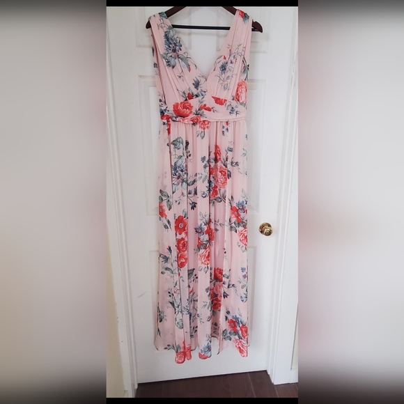 Lulus Garden Meandering Blush Floral Gown - Picture 4 of 6